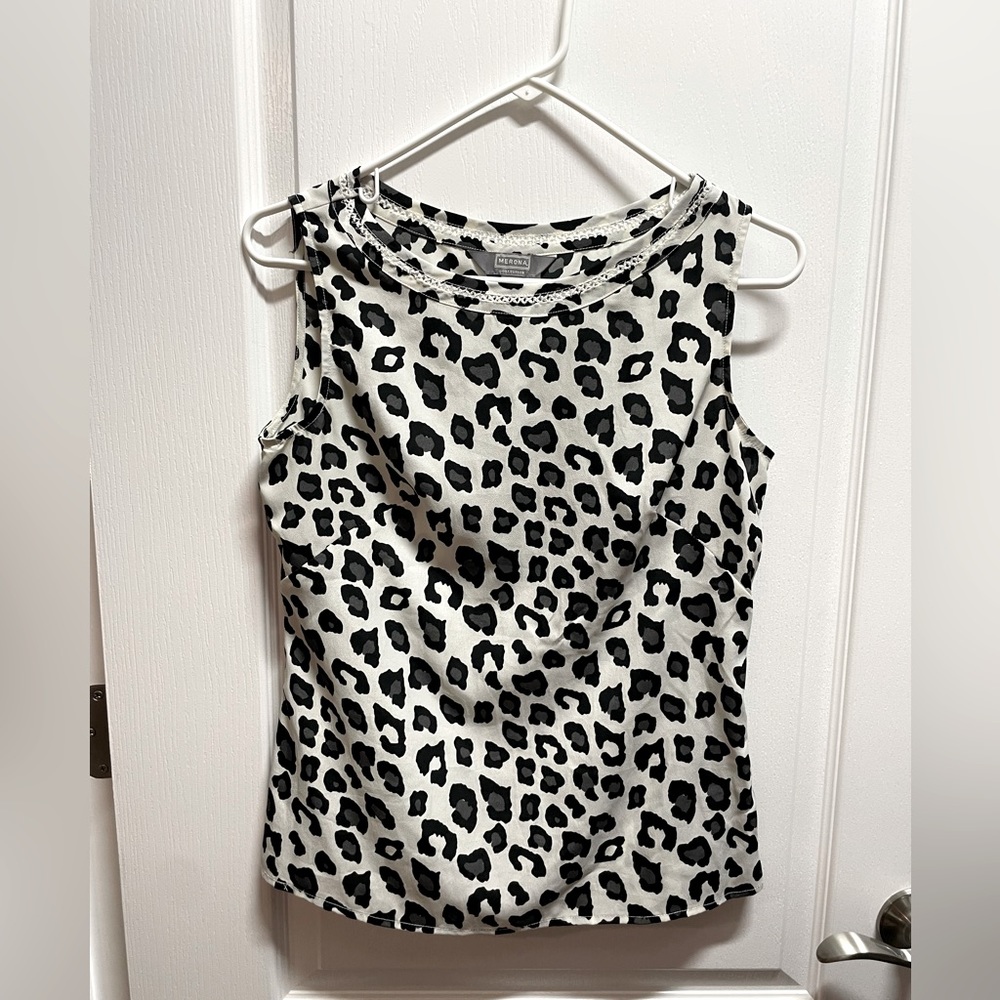 Merona cheetah print blouse xs